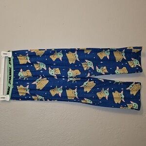 Star Wars Kids Blue Pajama Bottoms with Baby Yoda Design - Boys Size Large 10-12
